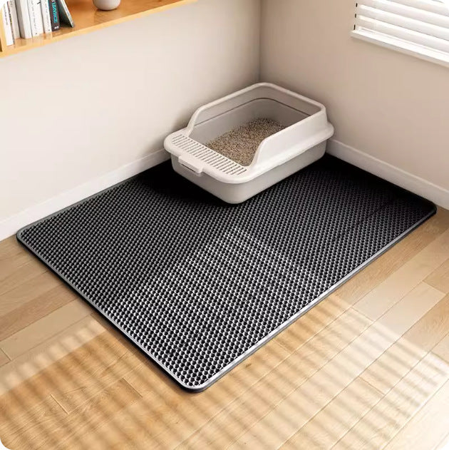 Waterproof Cat Litter Mat with Hexagonal Holes, Wear-Resistant EVA
