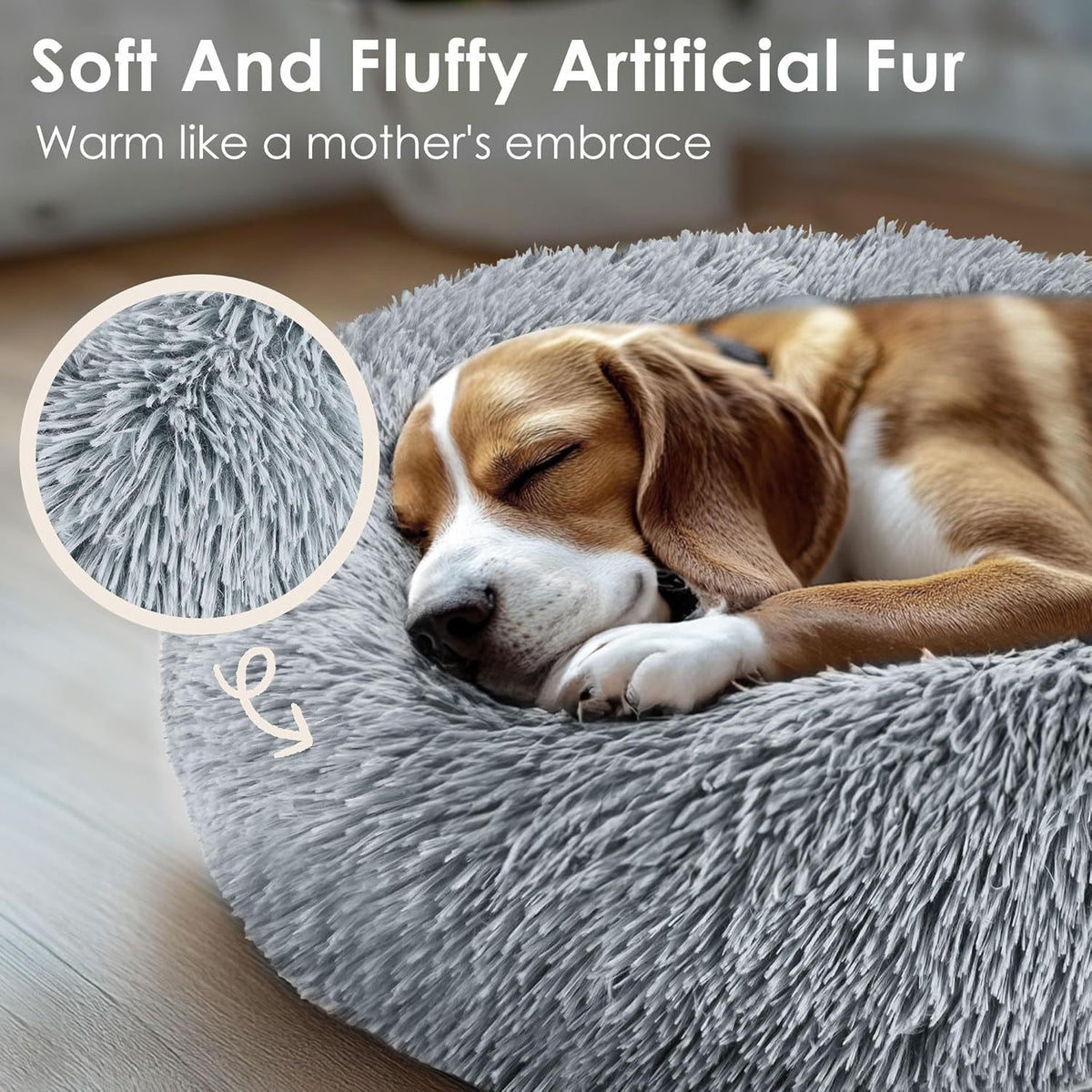 Tie Dye Round Plush Pet Bed for Cats and Small Dogs