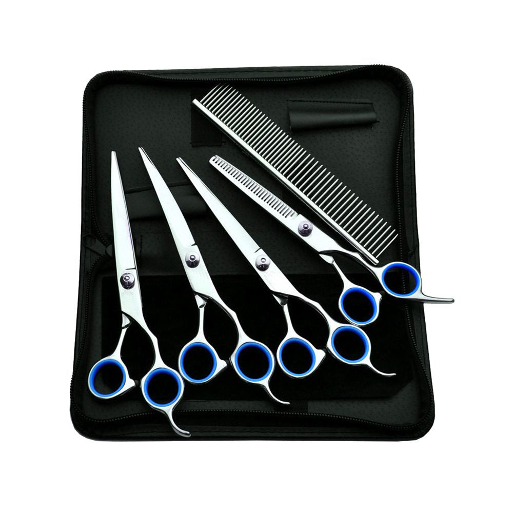 Stainless steel pet grooming scissors set with comb, photo 21 of 30