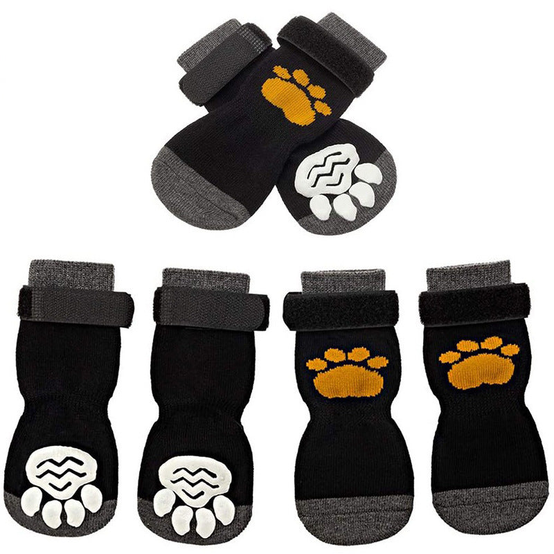 Anti-slip cotton dog socks pack of four with paw print, product image 13