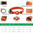 Nylon dog collar with tracker holder pocket in orange, view 2
