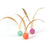 Bouncy cat toy ball with feathers, photo from another angle