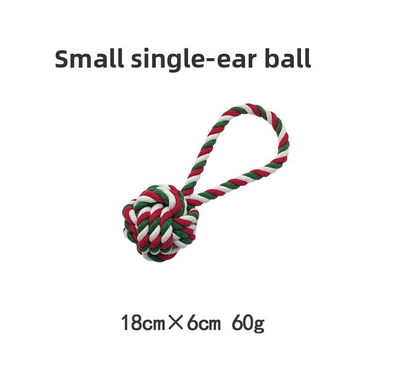 Christmas cotton rope dog toy set with knots for chewing and tug - view 19