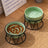 Ceramic Slow Feeding Pet Bowl with Small Flower Design and Optional Iron Stand