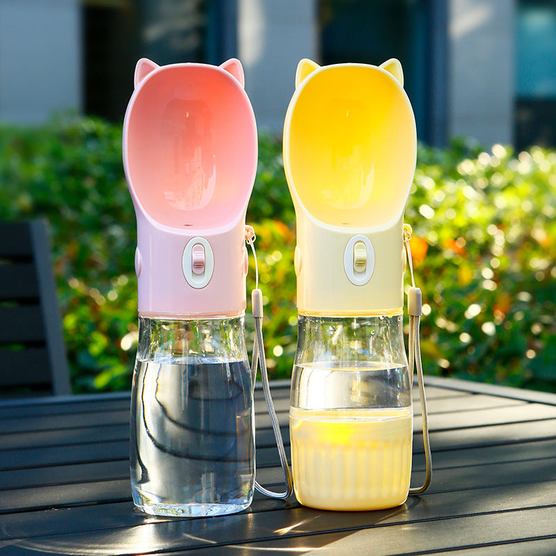 Portable Leakproof Pet Water Bottle and Feeding Cup in Several Styles, 280ml to 500ml