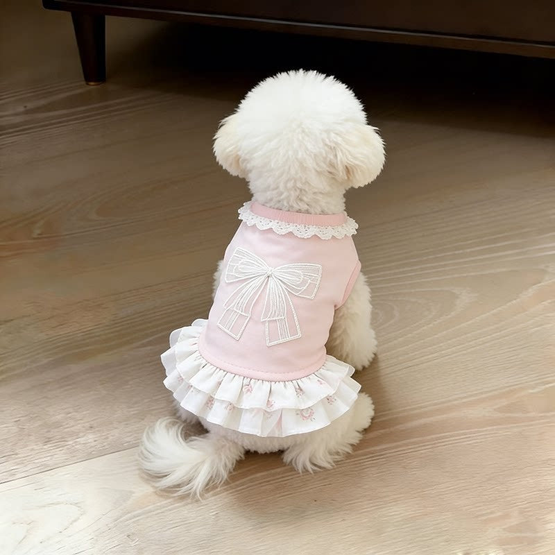 Pink bow dress for small dogs and cats, in Pink, image 2