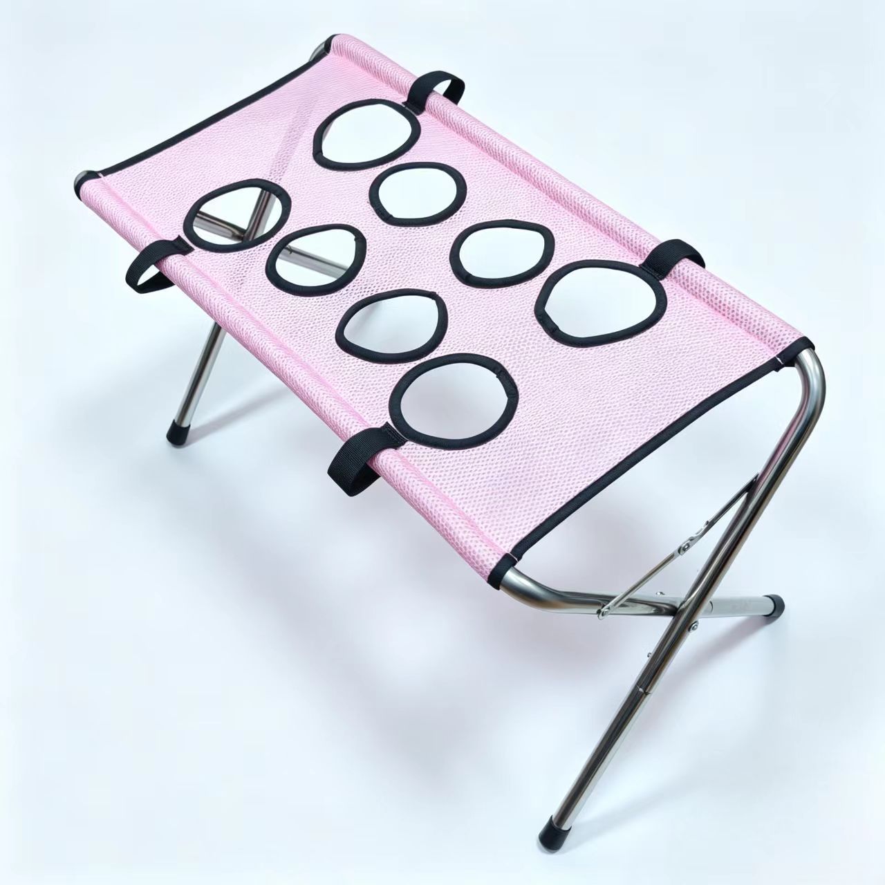 Foldable pet grooming and bathing table with safety straps for dogs