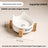 Anti-Spill Ceramic Pet Bowl with Wooden Stand and Cat Ear, Paw or Fish Bone Design