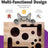 Solid wood cat maze puzzle toy with balls, photo from another angle