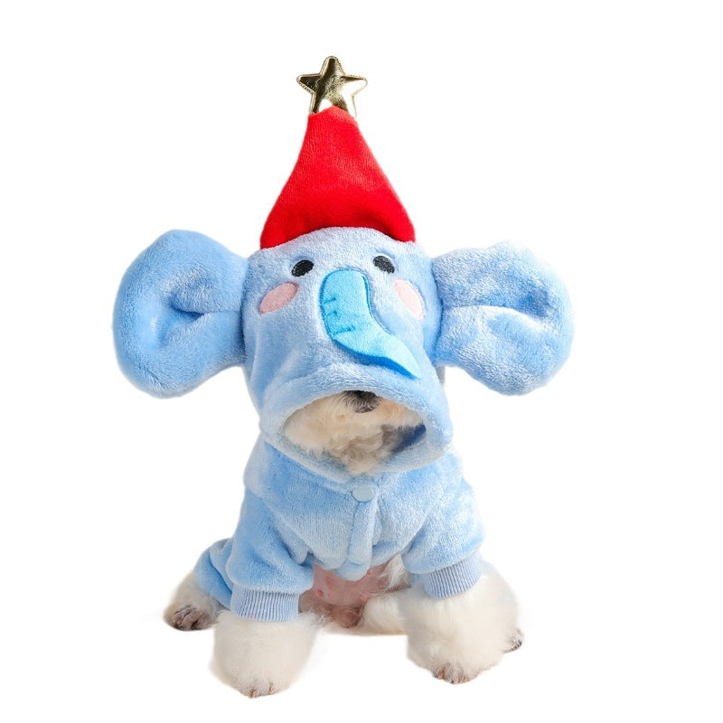 Fleece lined animal costume hoodie for dogs and cats in Lion, showing size and shape