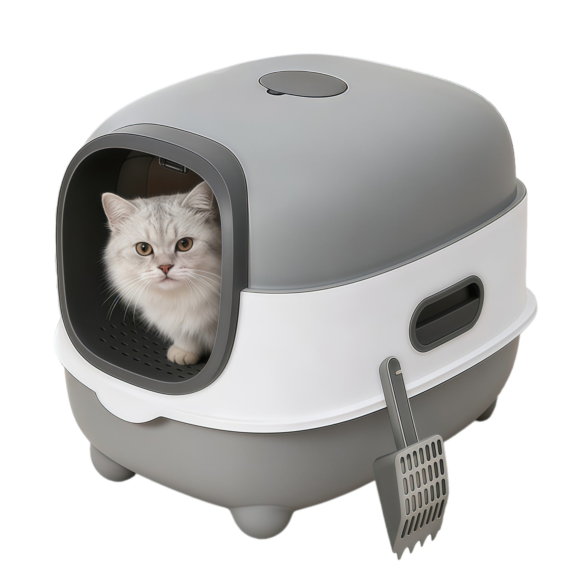 Enclosed Cat Litter Box with UV Light and Odour Control