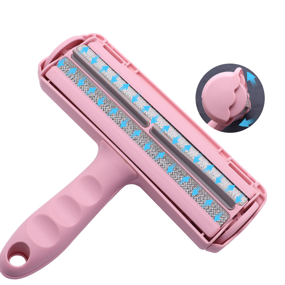 Blue reusable pet hair remover roller brush for sofas and clothes, photo 3