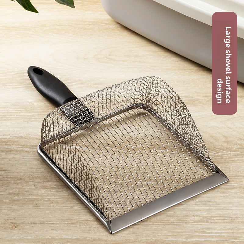 Stainless Steel Cat Litter Scoop with Fine Mesh, Handle Options