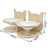 Compact bamboo bowl stand for small dogs and cats