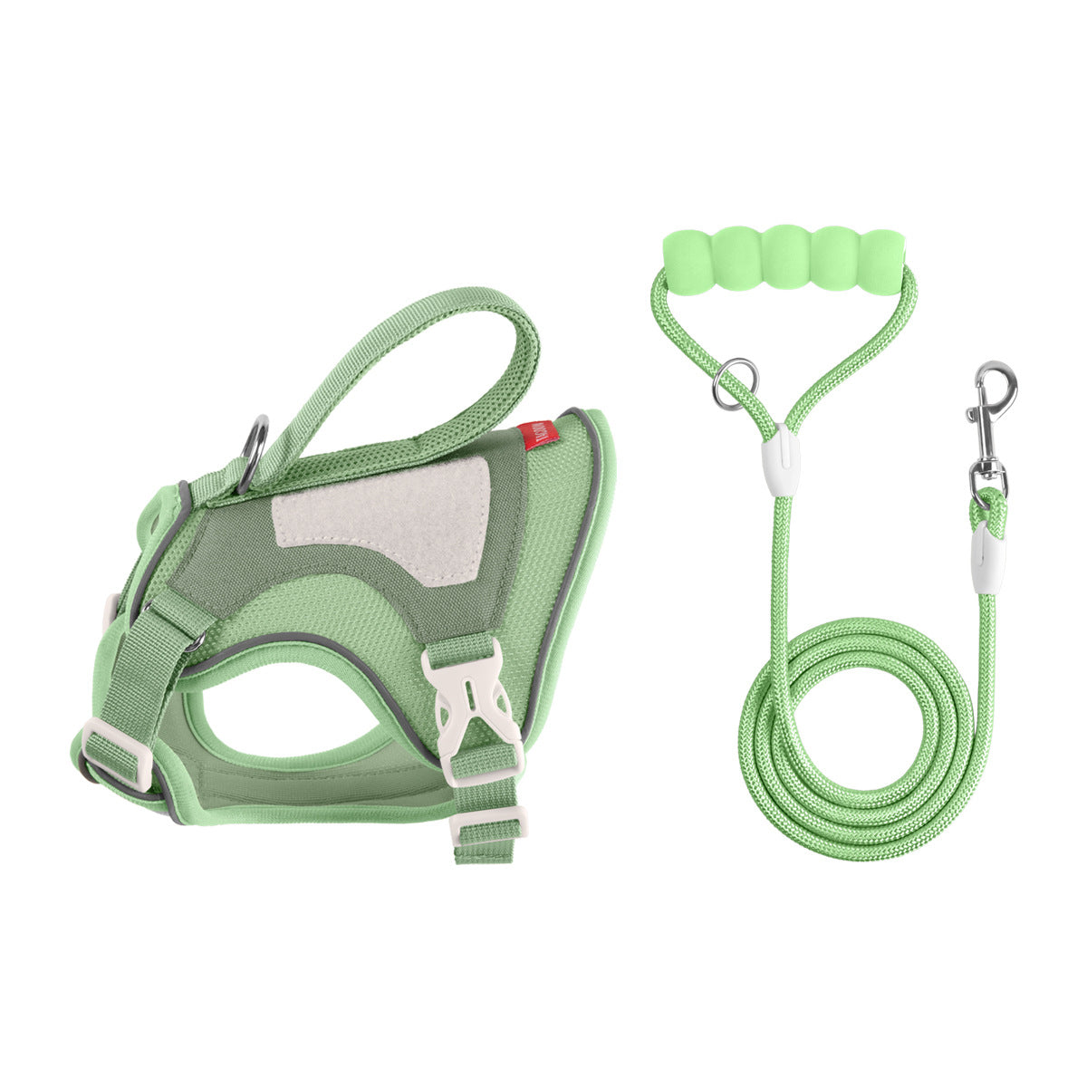 Reflective nylon harness for cats and small dogs in olive green, product image 22