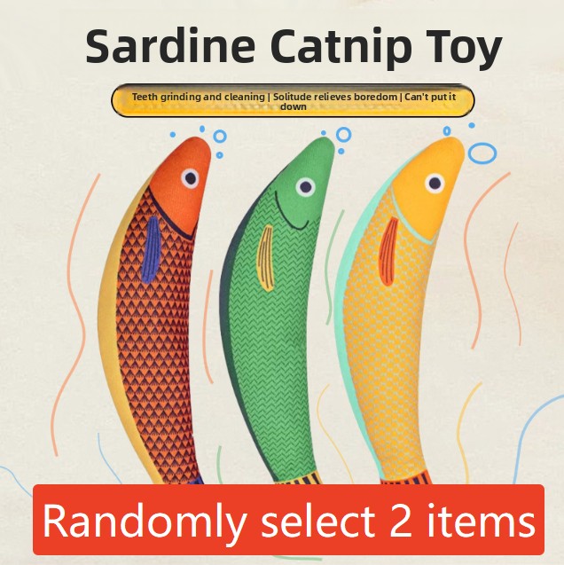 Plush swordfish cat toy for kittens and cats, view 9