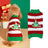 Christmas knitted pet jumper with festive design in Red White Striped Tree, front view