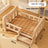 Solid Wood Raised Dog Bed, Elevated Kennel with Mat Option