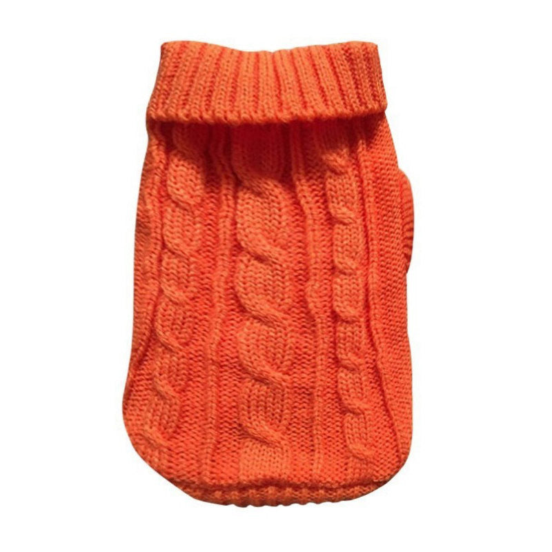 Thick knitted acrylic jumper for dogs and cats in White, in a home setting