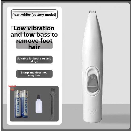 Paw Pad Hair Trimmer for Pets, Cordless with LED Light
