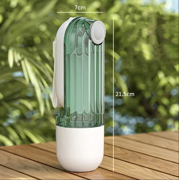 2-in-1 Portable Dog Water Bottle with Lanyard for Walks
