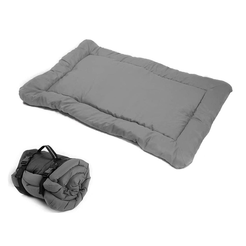 Portable waterproof dog mat in red for camping and travel