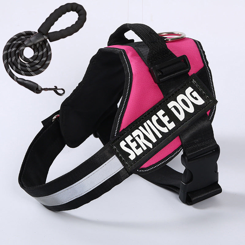 Adjustable polyester vest dog harness with 1.5m lead, 6 sizes available