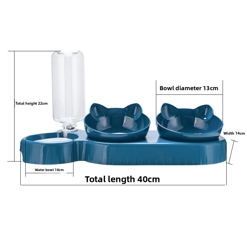 Automatic Pet Feeding Bowl with Water Dispenser