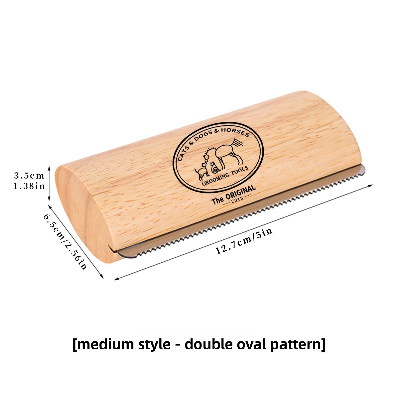 Solid Wood Grooming Brush for Dogs, Cats and Horses
