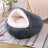 Winter Semi-Enclosed Cat Bed, 2-in-1 Warm Cave and Cushion