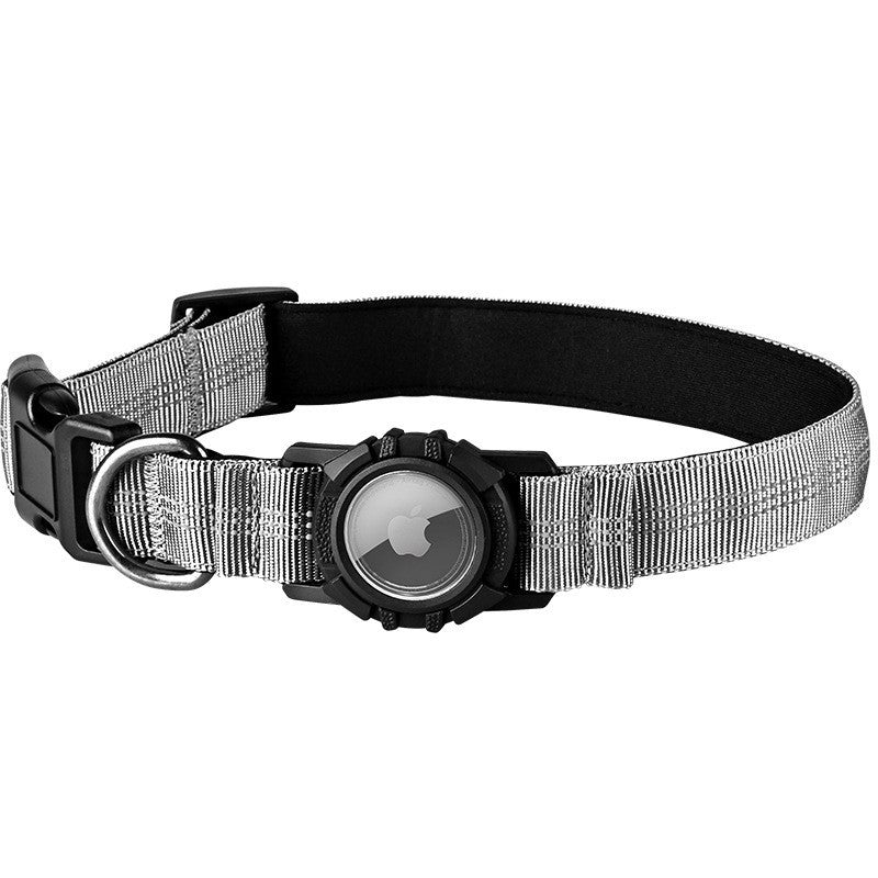 Nylon dog collar with waterproof AirTag holder case, tag not included, product image 16