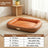 Blue grey wipe-clean dog bed with raised rim