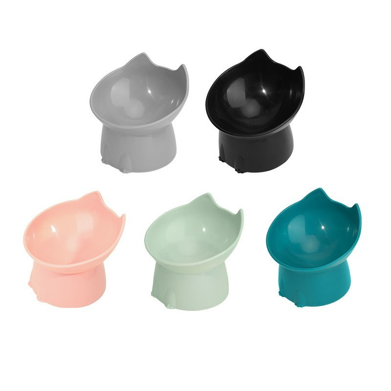 Raised tilted cat bowl with cute ears, product detail photo