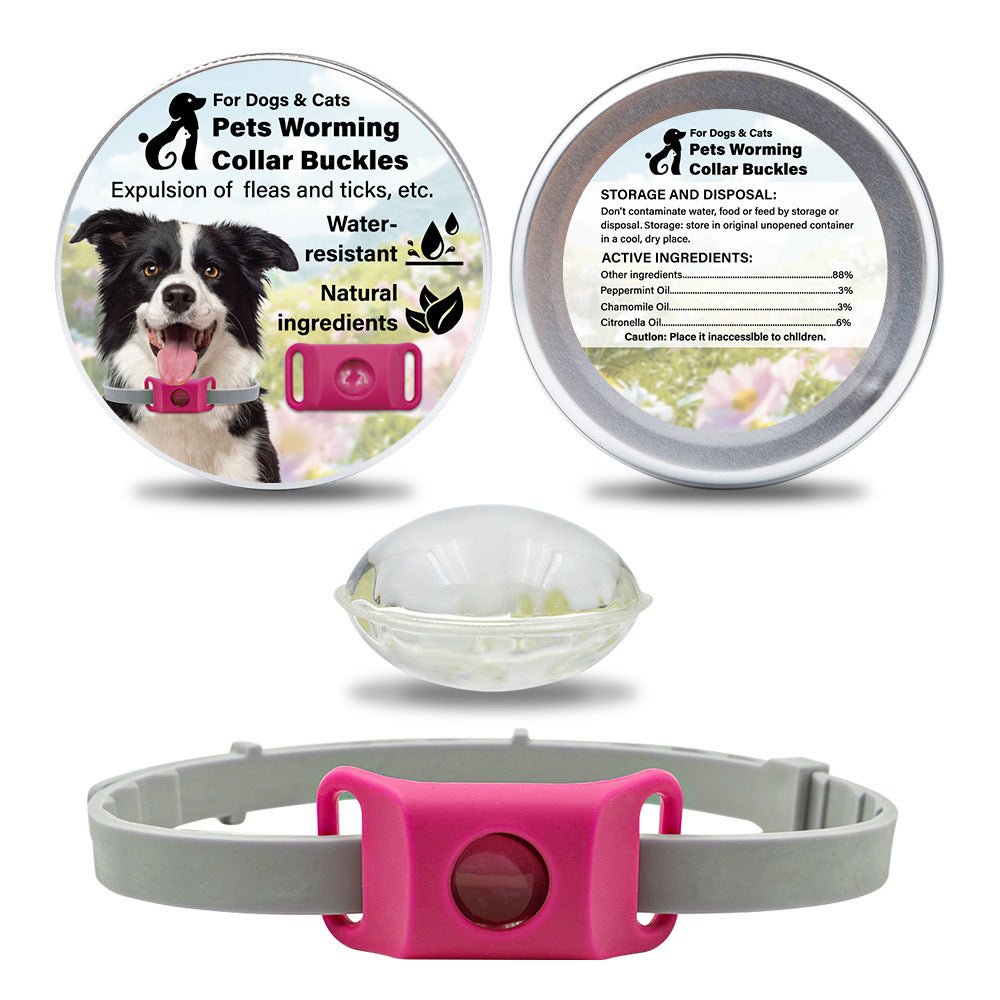 Pet Cat Dog Button Silicone Collar