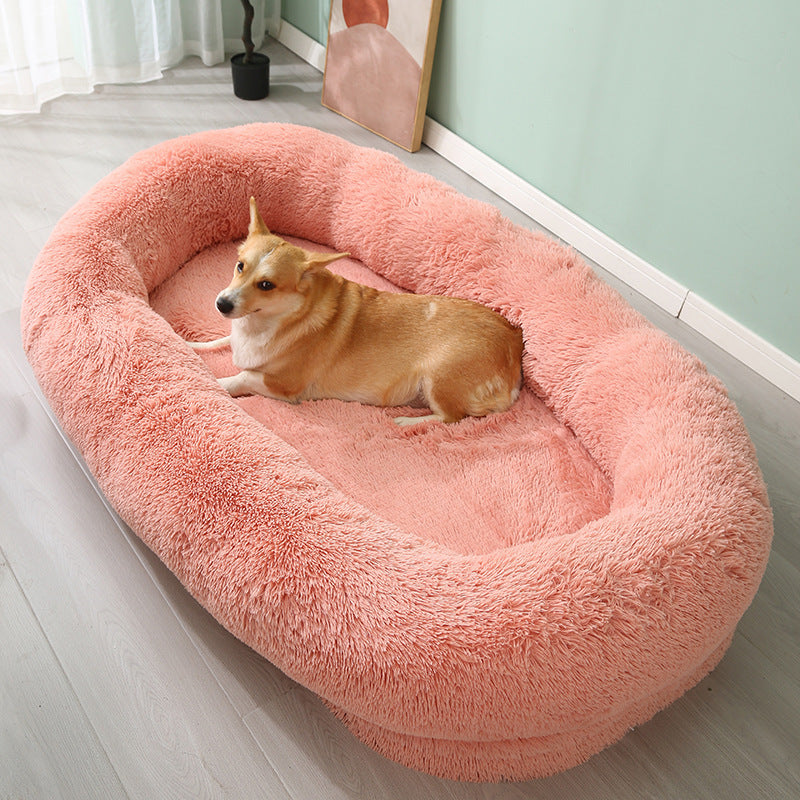 Long plush washable dog and cat bed with thick padding, photo 67