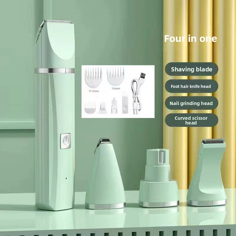 4-in-1 Cordless Pet Clipper and Nail Grinder with Square Head