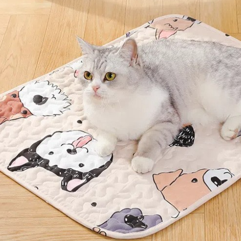 Ice silk cooling mat for dogs and cats, washable summer pad, view 48 of 54