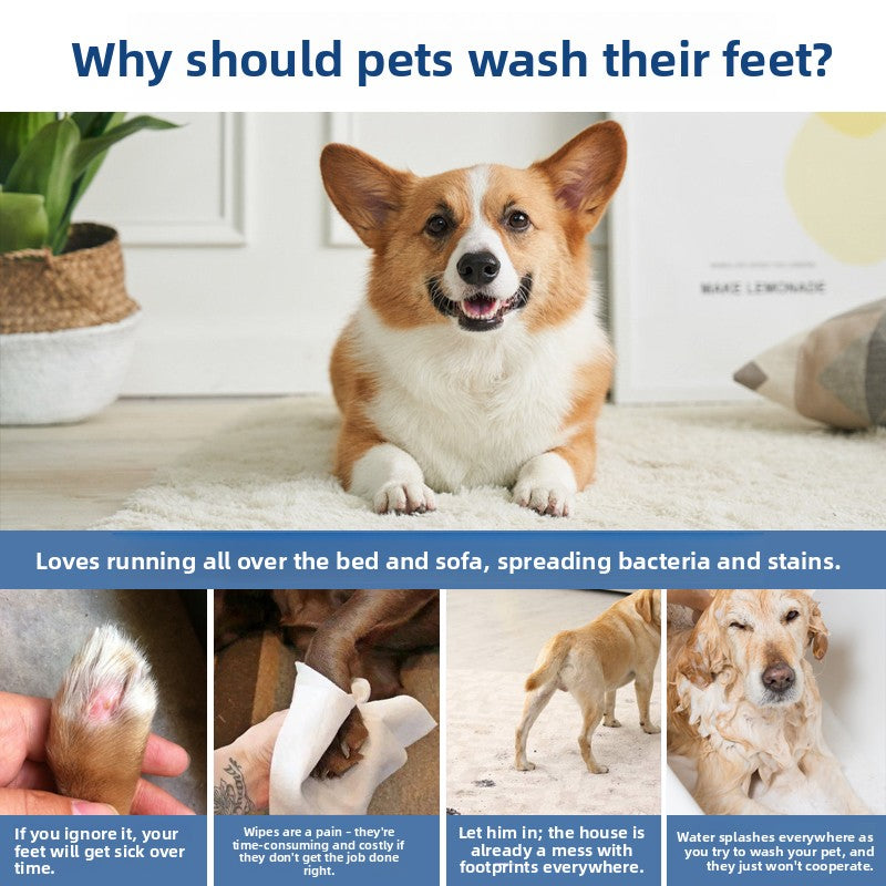 Automatic Rotating Pet Paw Washer with Drying Function
