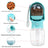 Portable pet drinking and feeding bottle in Blue 320ml, front view