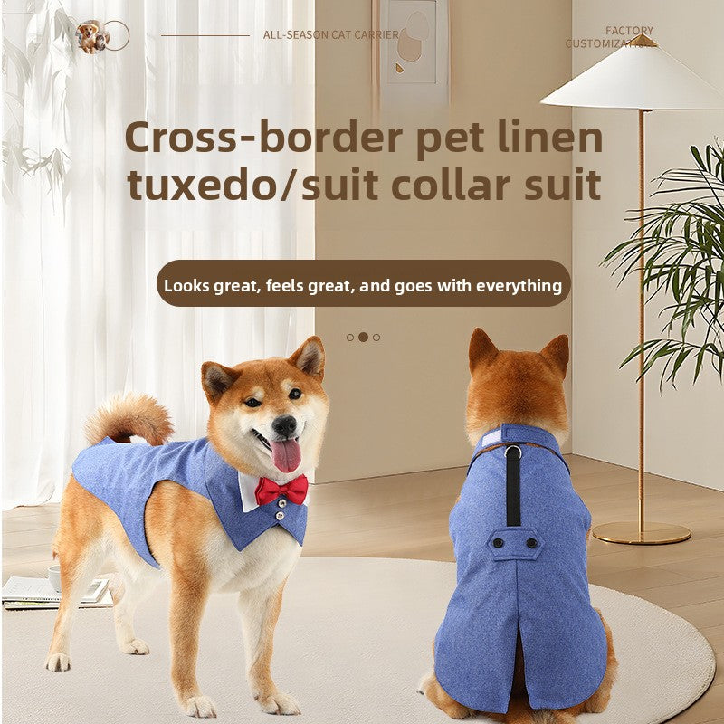 Dog tuxedo vest with bow tie, available in 13 styles, image 1