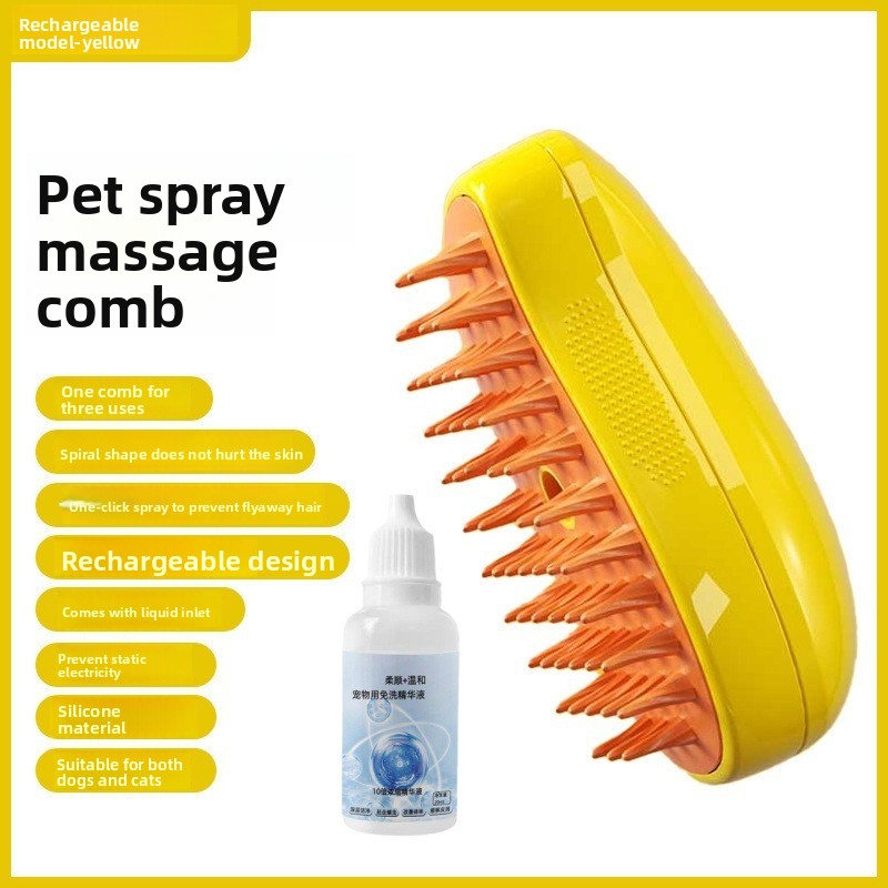 Electric Massaging Spray Comb with Silicone Tips, Anti-Static