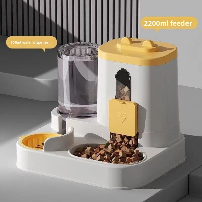 2-in-1 Pet Feeder and Water Dispenser with Food Bowl and Water Bowl, No Power Needed
