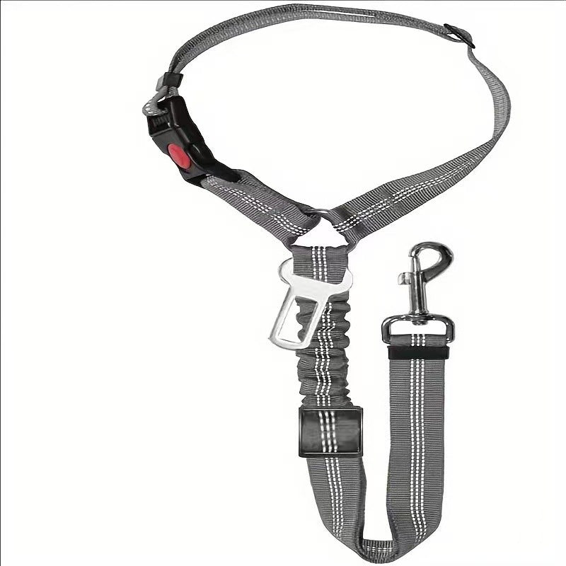 Elastic car seat belt lead for dogs, ideal for car journeys