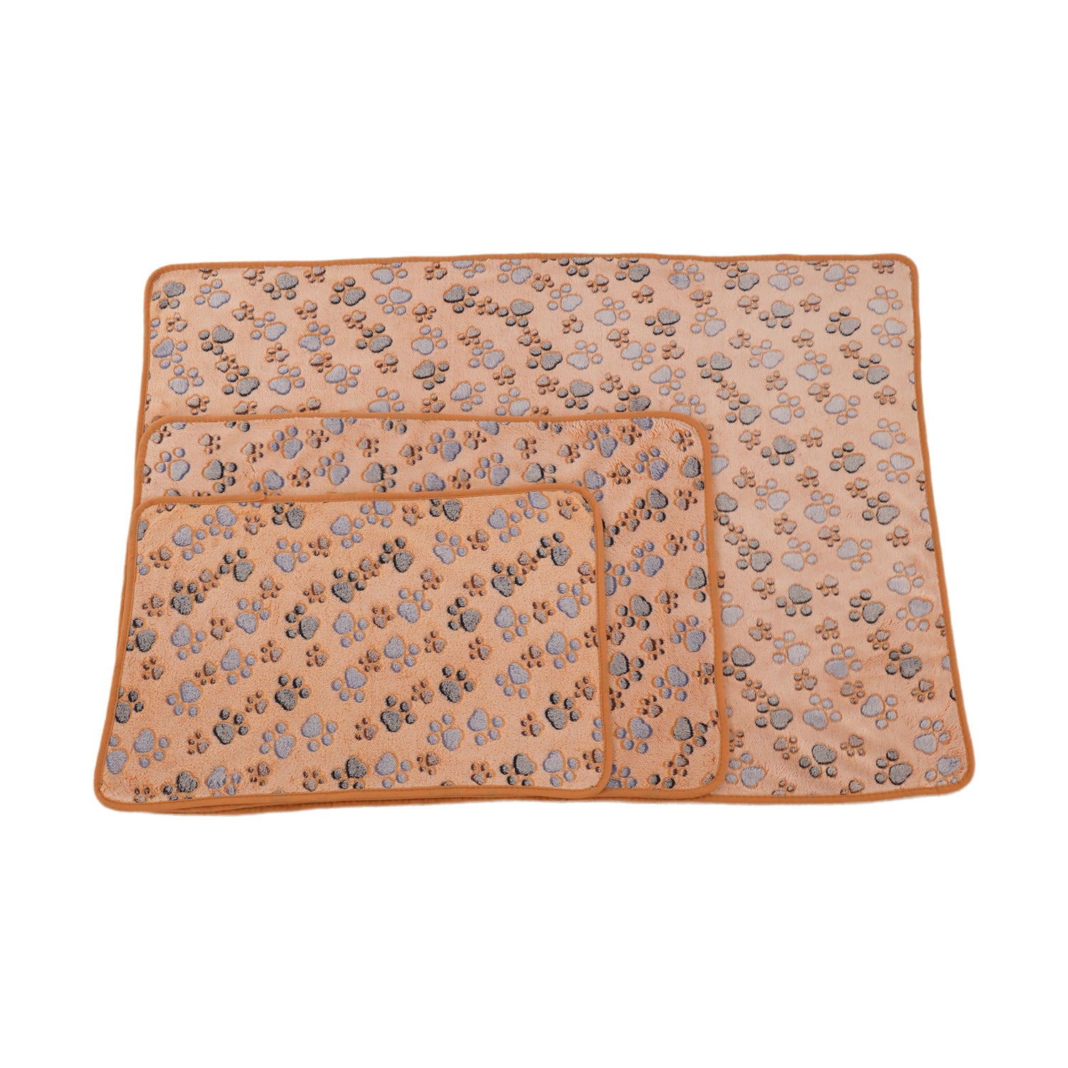 Soft coral fleece dog blanket mat with heart pattern on the floor, photo 5