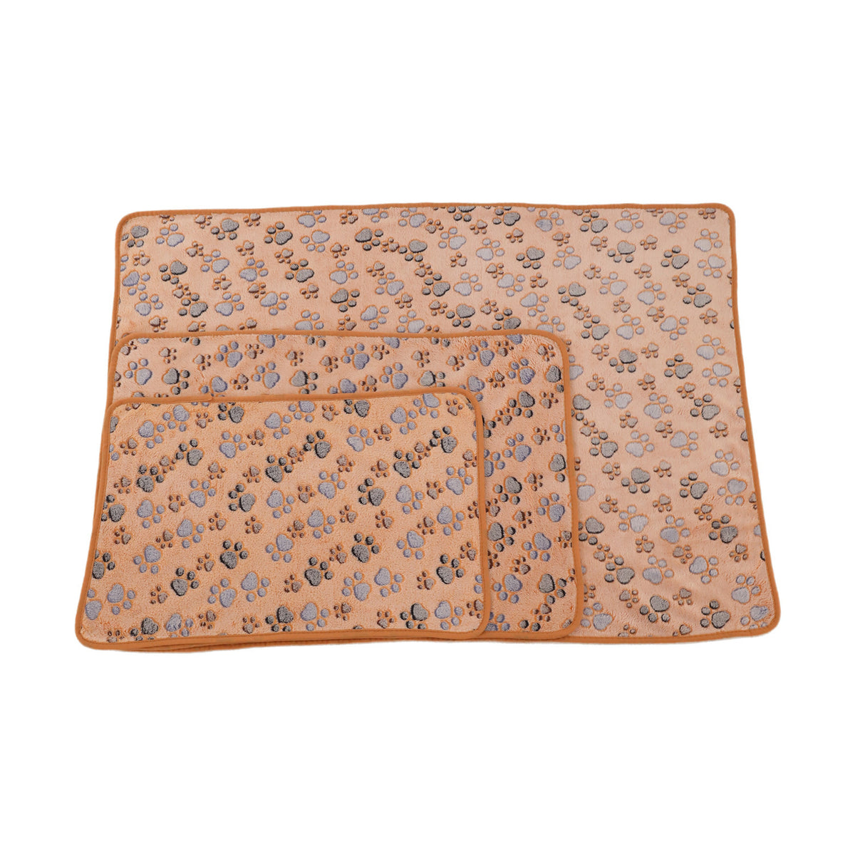 Soft coral fleece dog blanket mat with heart pattern on the floor, photo 5