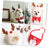Christmas pet bib and hat for dogs and cats in Red Bib, close-up detail