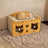 Two tier wooden cat scratching house with doors in natural wood, view 12
