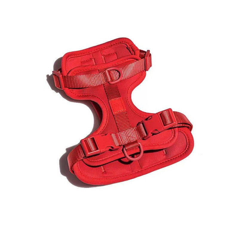 Waterproof PVC dog harness with matching lead and collar in bright colours