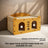 Two tier wooden cat scratching house with doors in natural wood, view 2