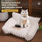 Grey plush pet sofa bed with raised sides for cats and dogs, photo 4